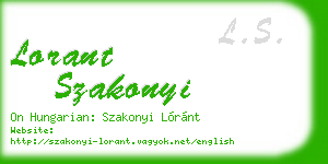 lorant szakonyi business card